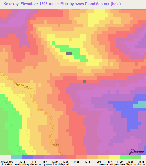 Kosekoy,Turkey Elevation Map