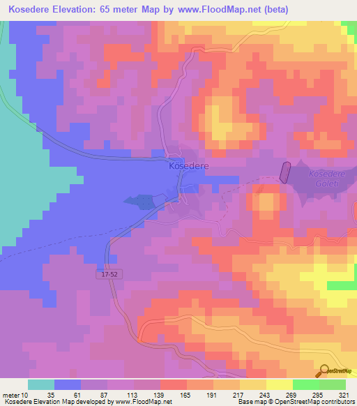 Kosedere,Turkey Elevation Map