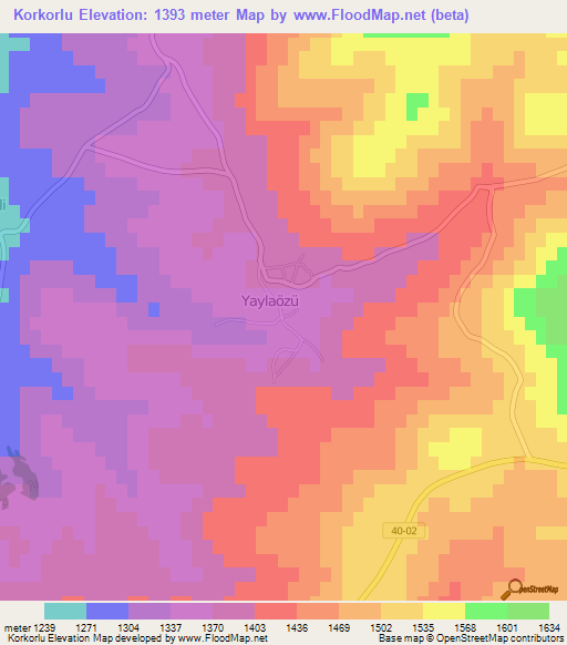 Korkorlu,Turkey Elevation Map