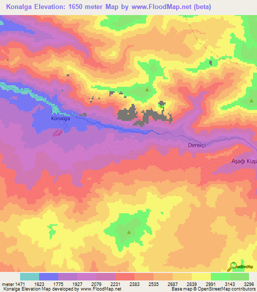 Konalga,Turkey Elevation Map