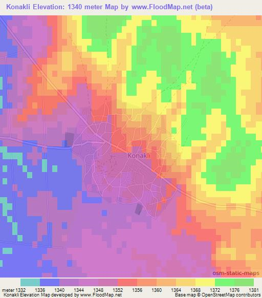 Konakli,Turkey Elevation Map