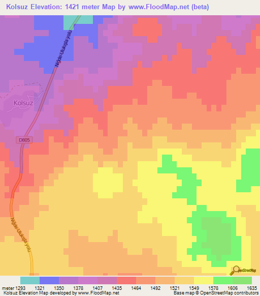 Kolsuz,Turkey Elevation Map