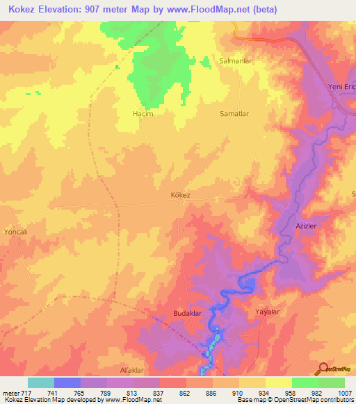 Kokez,Turkey Elevation Map