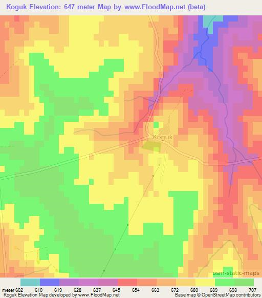 Koguk,Turkey Elevation Map