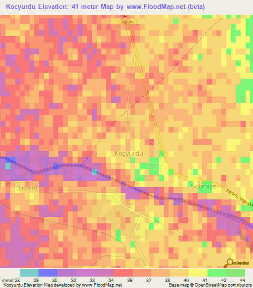 Kocyurdu,Turkey Elevation Map