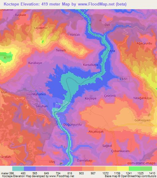 Koctepe,Turkey Elevation Map