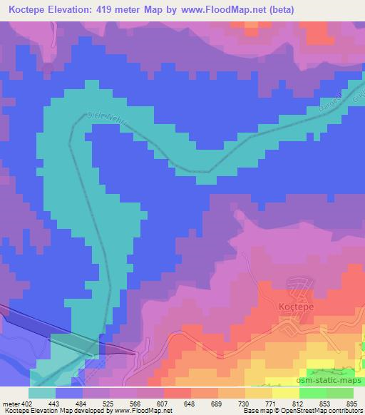 Koctepe,Turkey Elevation Map