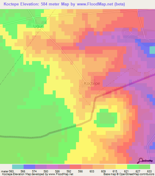 Koctepe,Turkey Elevation Map