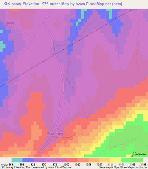 Kizilsaray,Turkey Elevation Map