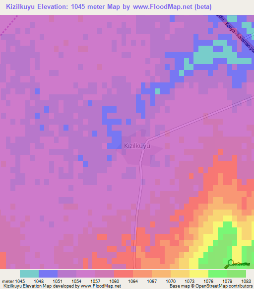 Kizilkuyu,Turkey Elevation Map