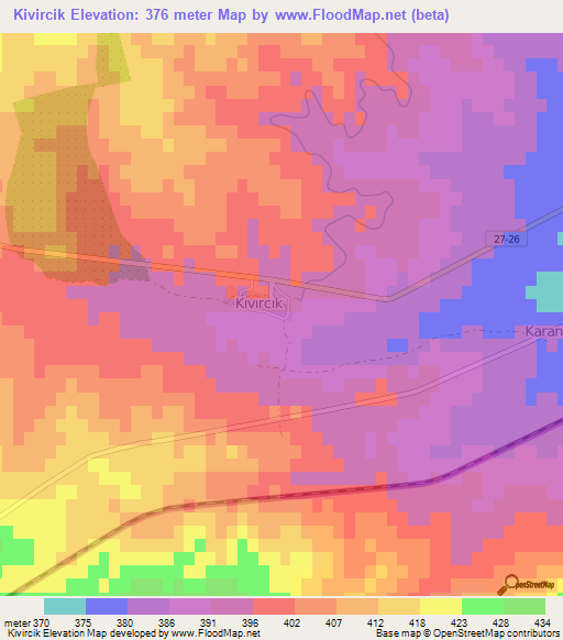 Kivircik,Turkey Elevation Map