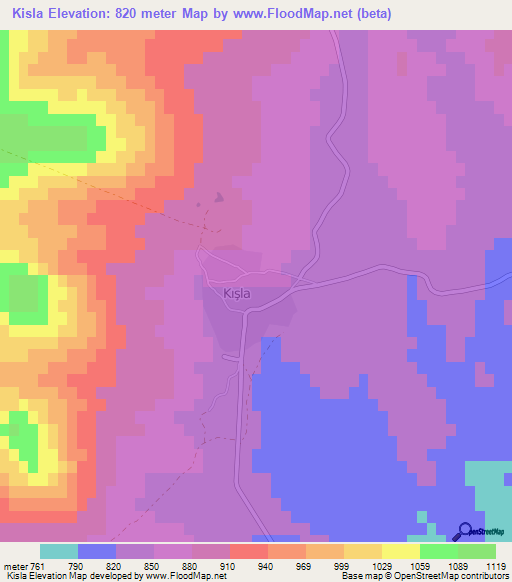 Kisla,Turkey Elevation Map