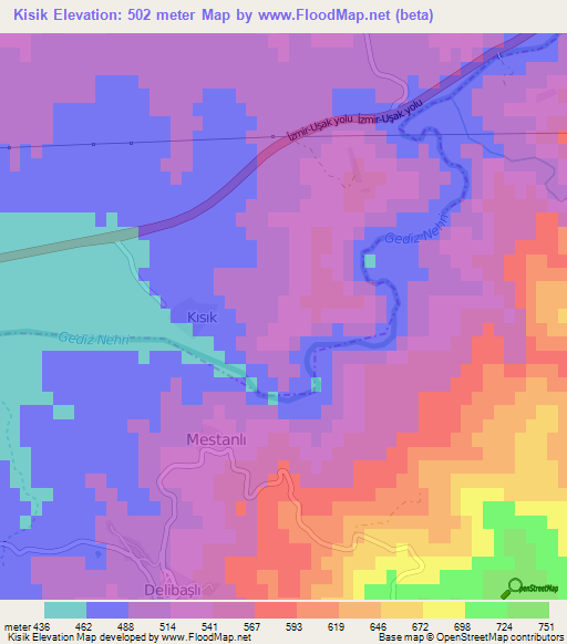 Kisik,Turkey Elevation Map