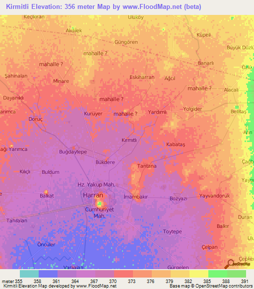 Kirmitli,Turkey Elevation Map