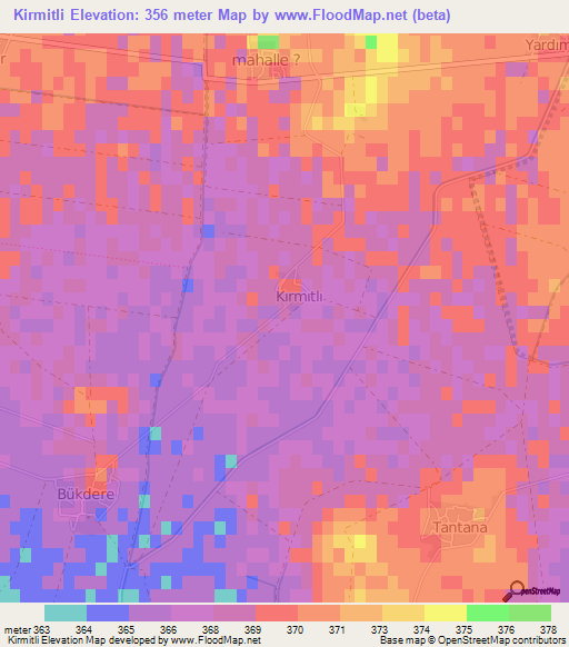 Kirmitli,Turkey Elevation Map