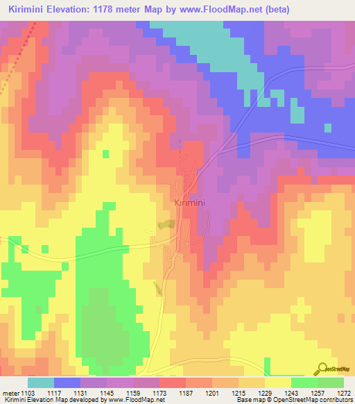 Kirimini,Turkey Elevation Map