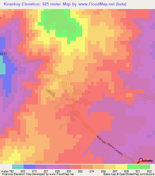 Kirankoy,Turkey Elevation Map