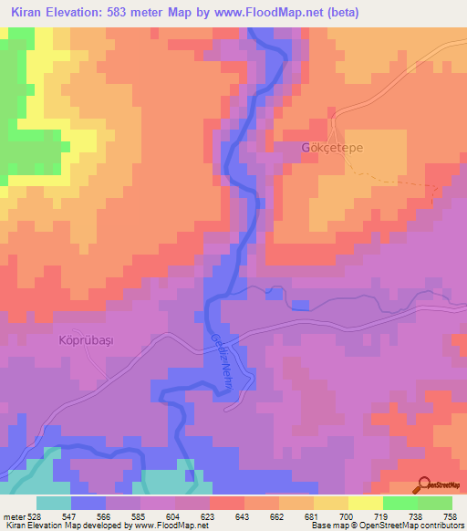 Kiran,Turkey Elevation Map