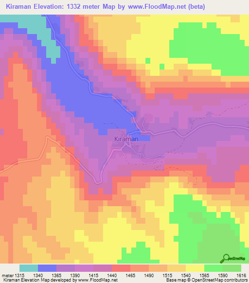 Kiraman,Turkey Elevation Map