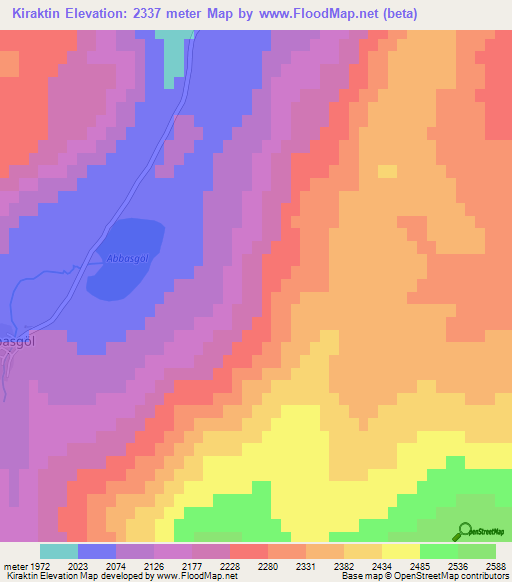 Kiraktin,Turkey Elevation Map