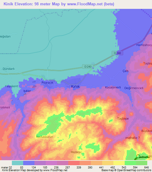 Kinik,Turkey Elevation Map