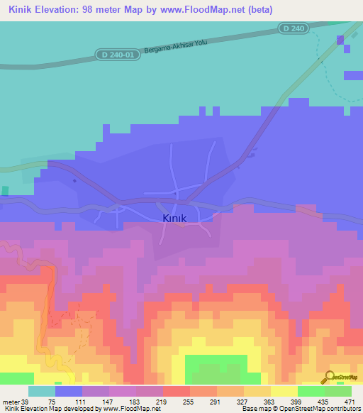 Kinik,Turkey Elevation Map