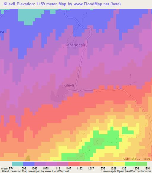 Kilevli,Turkey Elevation Map