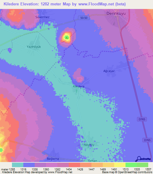 Kiledere,Turkey Elevation Map