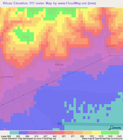 Kilcan,Turkey Elevation Map