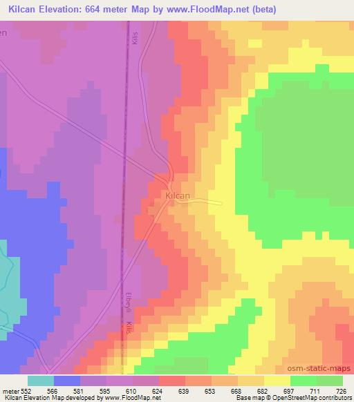 Kilcan,Turkey Elevation Map