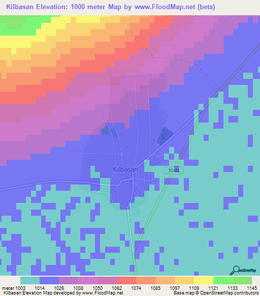 Kilbasan,Turkey Elevation Map