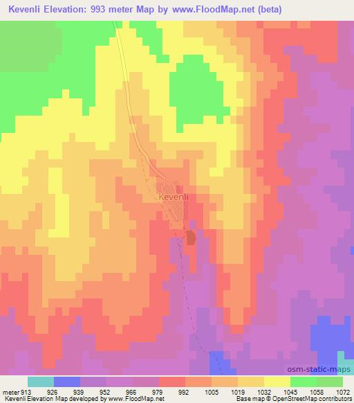 Kevenli,Turkey Elevation Map