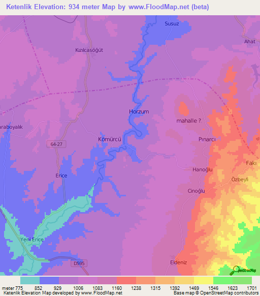 Ketenlik,Turkey Elevation Map