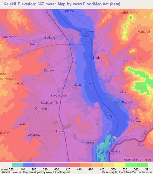 Kelekli,Turkey Elevation Map