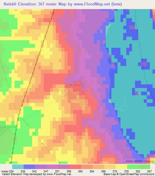 Kelekli,Turkey Elevation Map