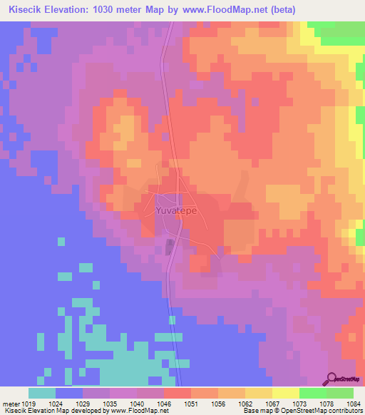 Kisecik,Turkey Elevation Map