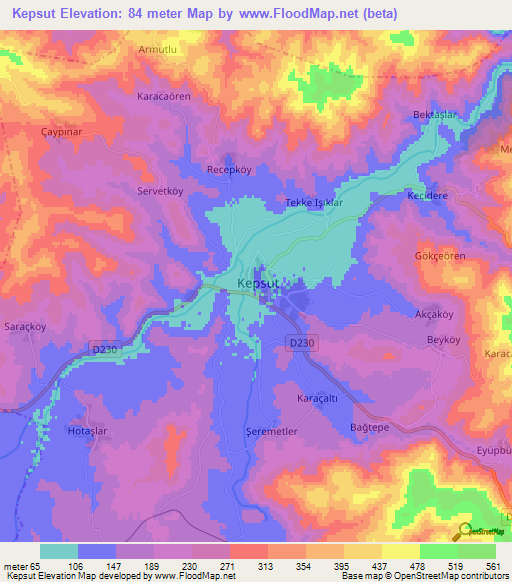 Kepsut,Turkey Elevation Map