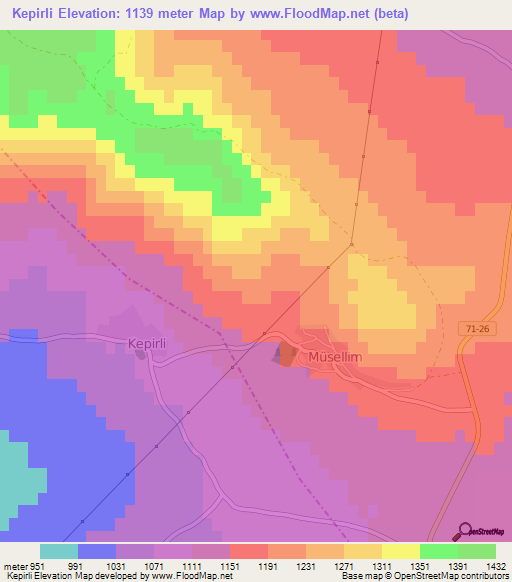 Kepirli,Turkey Elevation Map