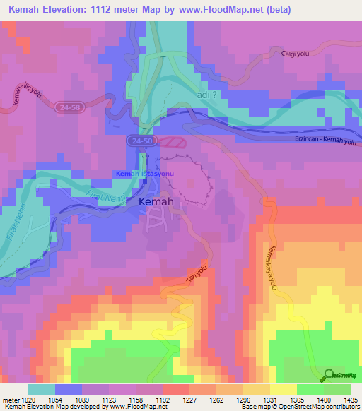 Kemah,Turkey Elevation Map