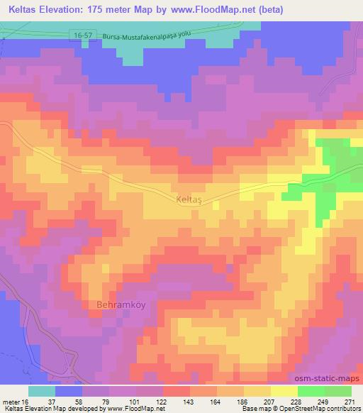 Keltas,Turkey Elevation Map