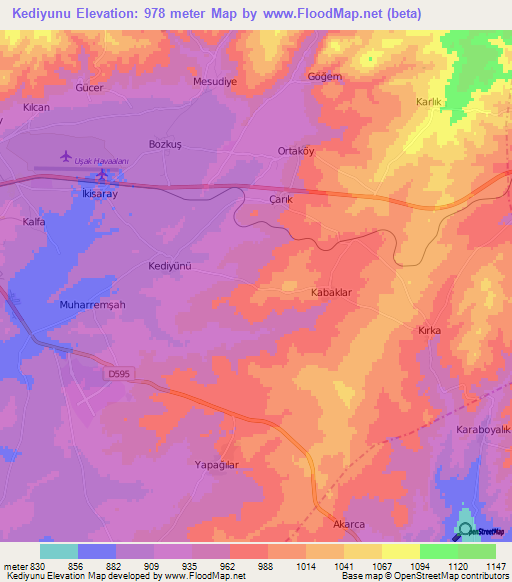 Kediyunu,Turkey Elevation Map