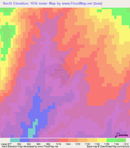 Kecili,Turkey Elevation Map