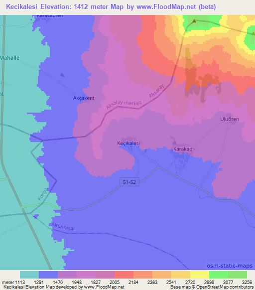 Kecikalesi,Turkey Elevation Map