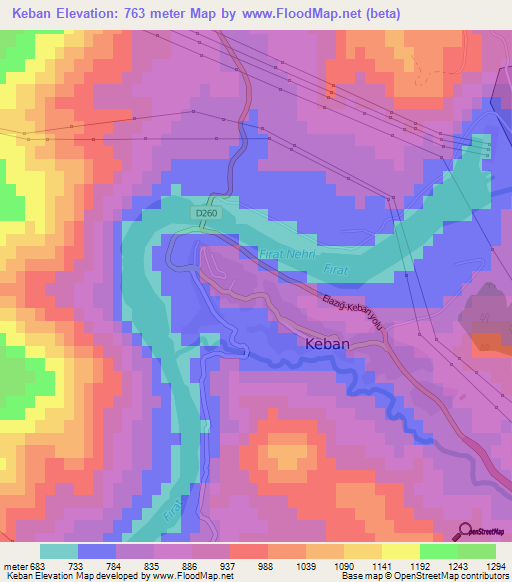 Keban,Turkey Elevation Map