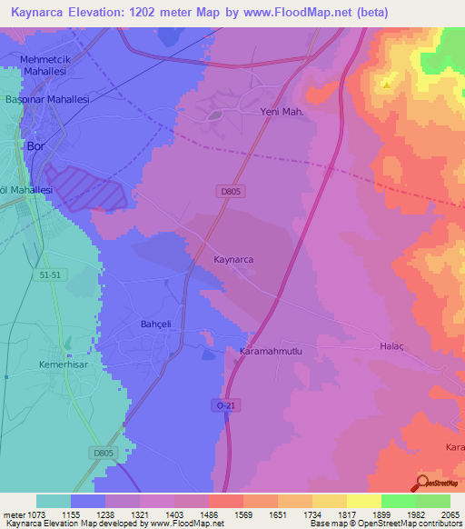 Kaynarca,Turkey Elevation Map