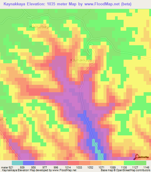 Kaynakkaya,Turkey Elevation Map