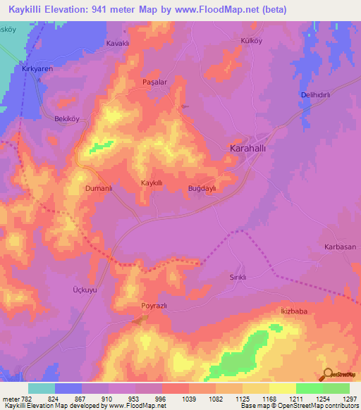 Kaykilli,Turkey Elevation Map