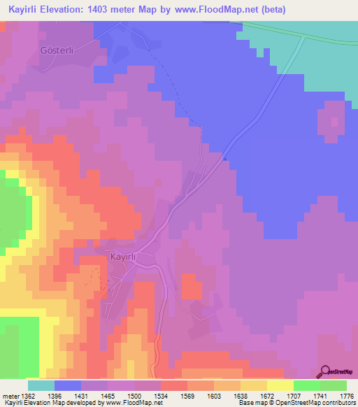 Kayirli,Turkey Elevation Map