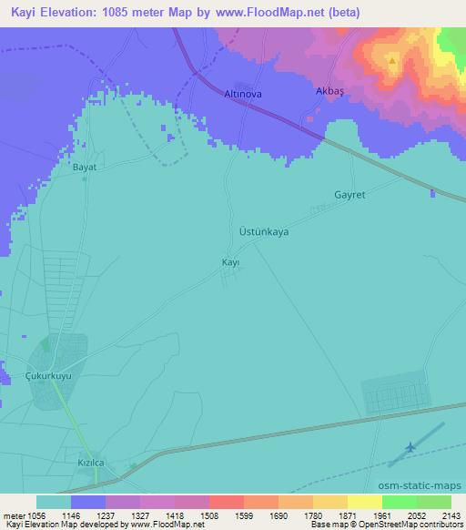 Kayi,Turkey Elevation Map