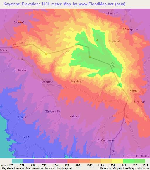 Kayatepe,Turkey Elevation Map